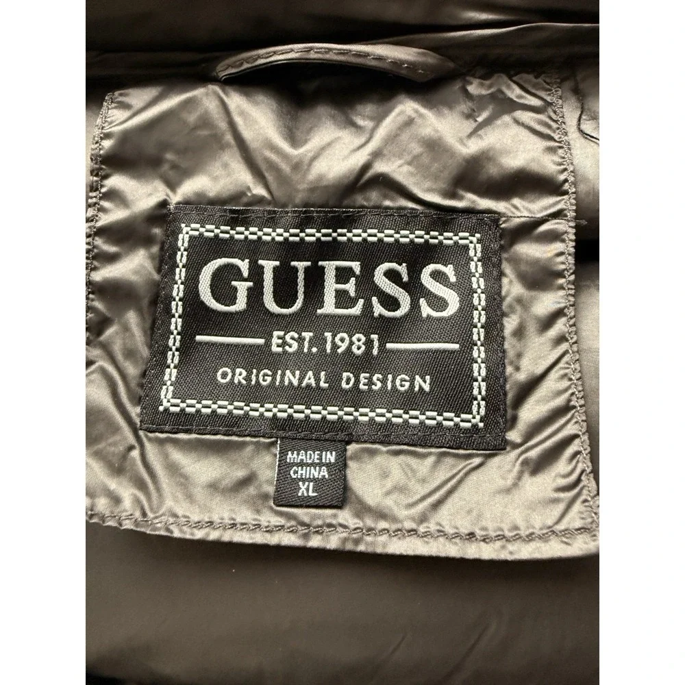 Guess USA Men's Puffer Quilted Jacket‎ Size XL color Grey Full Zip